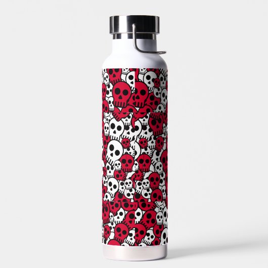 Cherry Gothic Skull Pattern Print Waterfles (Links)