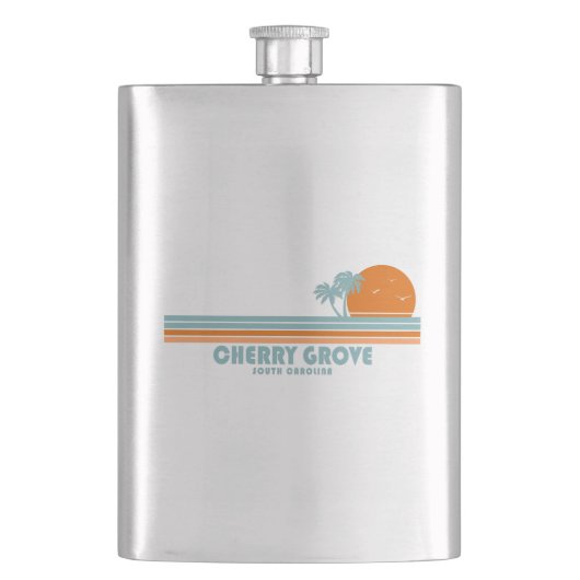 Cherry Grove Beach South Carolina Sun Palm Trees Flacon (Voorkant)