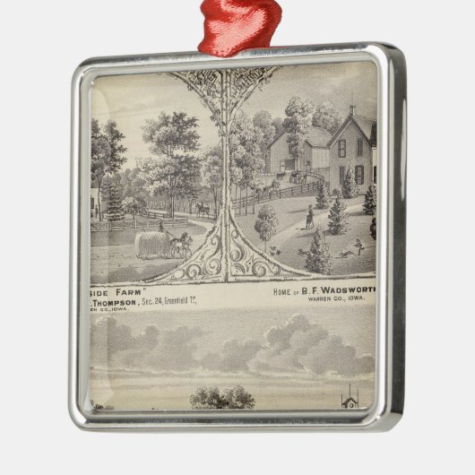 Cherry Grove, Hillside Boerderij Metalen Ornament (Links)