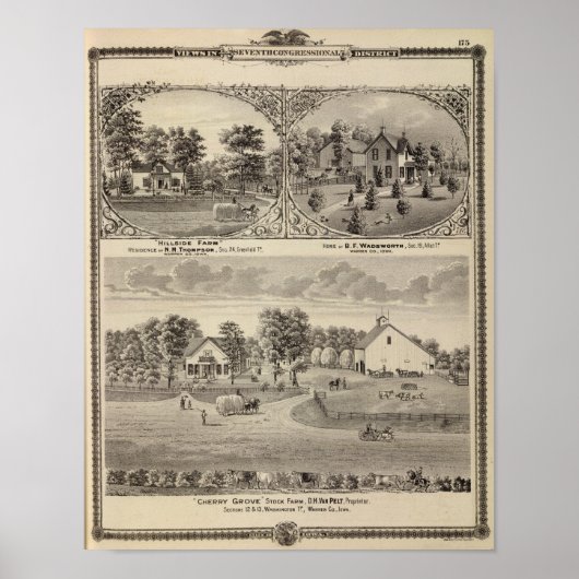 Cherry Grove, Hillside Boerderij Poster (Voorkant)