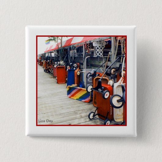 Cherry Grove Pride Wagon Square Button (Voorkant)