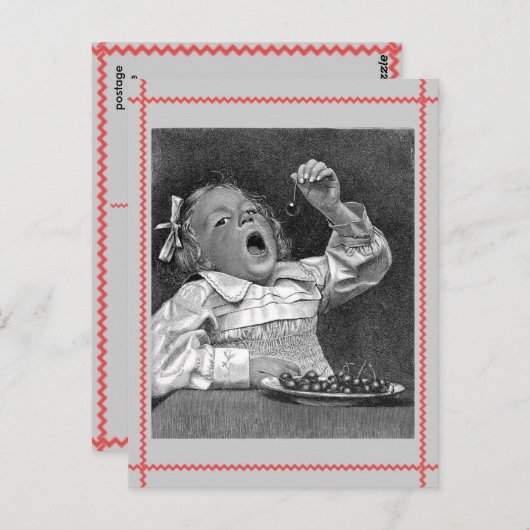 Cherry Guilt Retro Briefkaart (Voorkant / Achterkant)