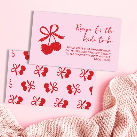 Cherry Hand Drawn Vrijgezellenfeest Recept Informatiekaartje
