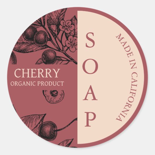 Cherry Handmade Zeep Modern Label (Voorkant)