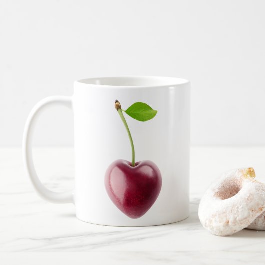Cherry hart koffiemok (Met donut)