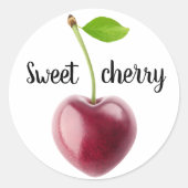 Cherry hart ronde sticker (Voorkant)