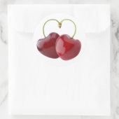 Cherry harten ronde sticker (Tas)