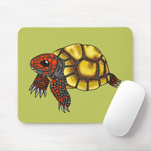 Cherry-Head Red-Footed Tortoise Mousepad (groen) Muismat (Met muis)