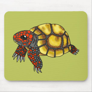 Cherry-Head Red-Footed Tortoise Mousepad (groen) Muismat