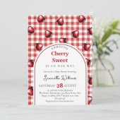 Cherry Heart-Baby shower Kaart (Staand voorkant)