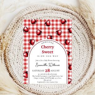 Cherry Heart-Baby shower Kaart