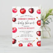 Cherry Heart-Baby shower Kaart (Staand voorkant)