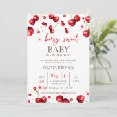 Cherry Heart-Baby shower Kaart (Staand voorkant)