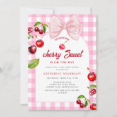Cherry Heart-Baby shower Kaart (Voorkant)