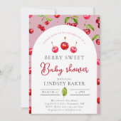 Cherry Heart-Baby shower Kaart (Voorkant)