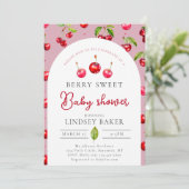 Cherry Heart-Baby shower Kaart (Staand voorkant)