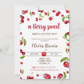 Cherry Heart-Baby shower Kaart (Voorkant)