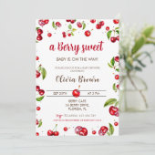 Cherry Heart-Baby shower Kaart (Staand voorkant)