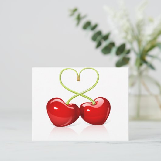 Cherry Heart Briefkaart (Staand voorkant)