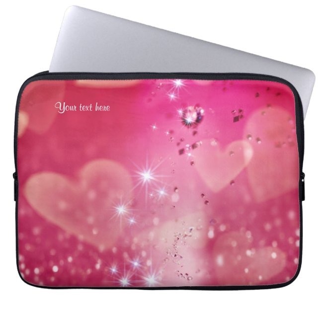 Cherry Heart Sparkle Laptop Sleeve (Voorkant)