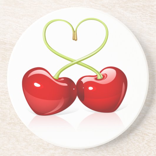 Cherry Heart Zandsteen Onderzetter (Voorkant)