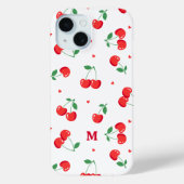 Cherry Hearts Custom Monogram Case-Mate iPhone Case (Achterkant)