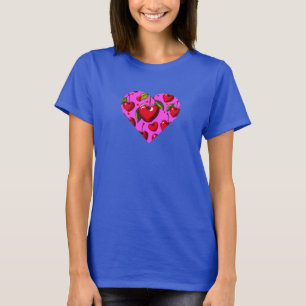 Cherry Hearts Valentijnsdag T-shirt