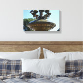 Cherry Hill Fountain Central Park Canvas Afdruk (Insitu (Slaapkamer))