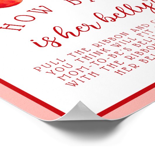 Cherry Hoe groot Baby shower spel Poster (Hoek)