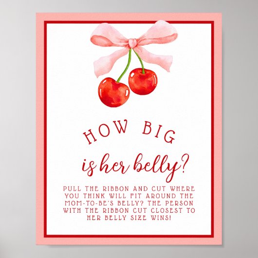 Cherry Hoe groot Baby shower spel Poster (Voorkant)