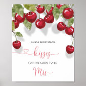 Cherry hoeveel kussen Vrijgezellenfeest Poster (Voorkant)