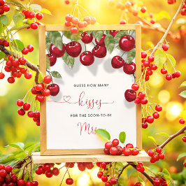 Cherry hoeveel kussen Vrijgezellenfeest Poster