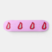 Cherry Hot Lips Popper Girl Skateboard Deck (Horizontaal)