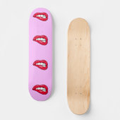 Cherry Hot Lips Popper Girl Skateboard Deck (Voorkant)