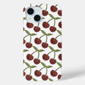 Cherry Illustrated Pattern on White Case-Mate iPhone Case (Achterkant)