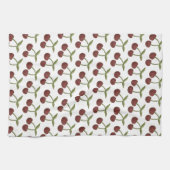 Cherry Illustrated Pattern on White Theedoek (Horizontaal)