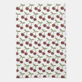 Cherry Illustrated Pattern on White Theedoek (Verticaal)