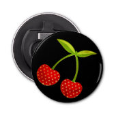 Cherry-illustratie Button Flesopener (Voorkant)
