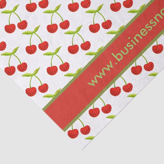  Cherry Illustration Custom Text Tissuepapier (Detail)