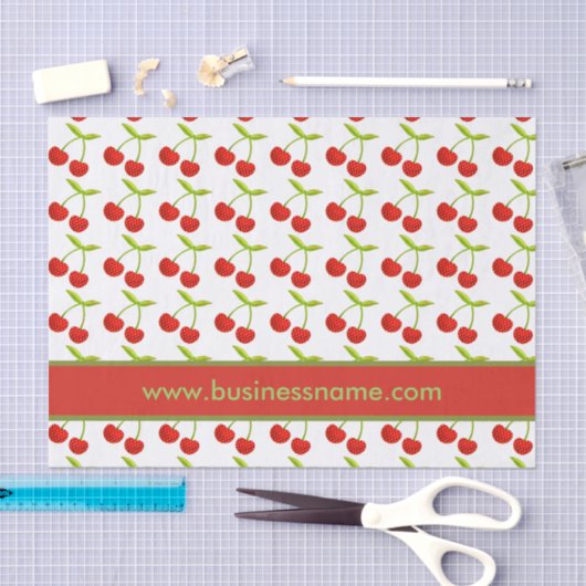 Cherry Illustration Custom Text Tissuepapier (Craft)