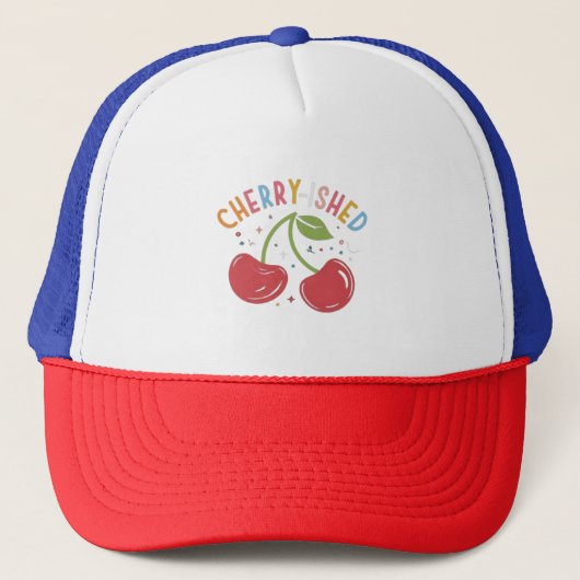 Cherry-ished: zoet en stijlvol T-shirt ontwerp Trucker Pet (Voorkant)