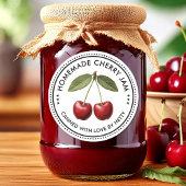 Cherry jam aangepaste sticker voor uw zelfgemaakte