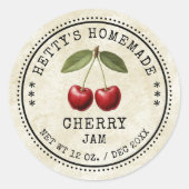Cherry jam canning label  stijl (Voorkant)