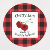 Cherry Jam Cherries Plaid C Eten Label (Design 2)