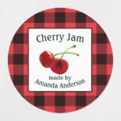 Cherry Jam Cherries Plaid C Eten Label (Design 1)