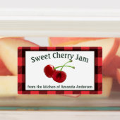 Cherry Jam Cherries Plaid Etiket Labels (Aangebracht)