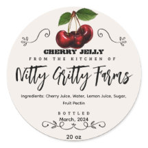 Cherry Jam Jelly behouden Custom Inblikken Label