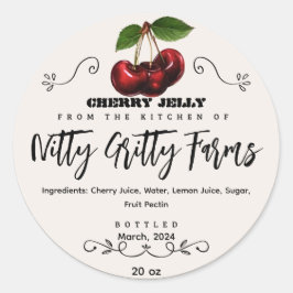 Cherry Jam Jelly behouden Custom Inblikken Label