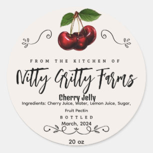 Cherry Jam Jelly behouden Custom Inblikken Label