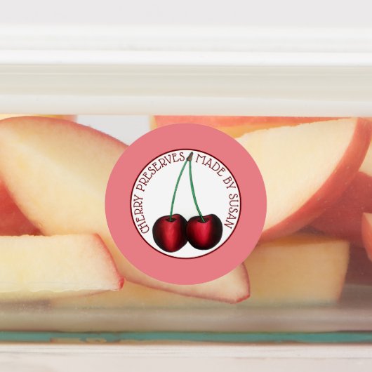 Cherry Jam Jelly behoudt zure kersen in de lijst o Labels (Aangebracht)